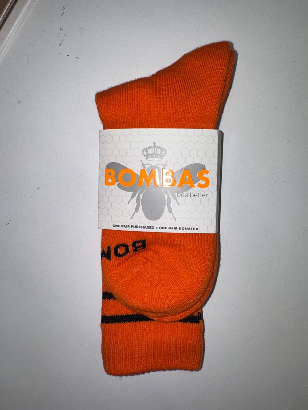 Bombas Orange Crew Athletic Socks - Bold Solid Color